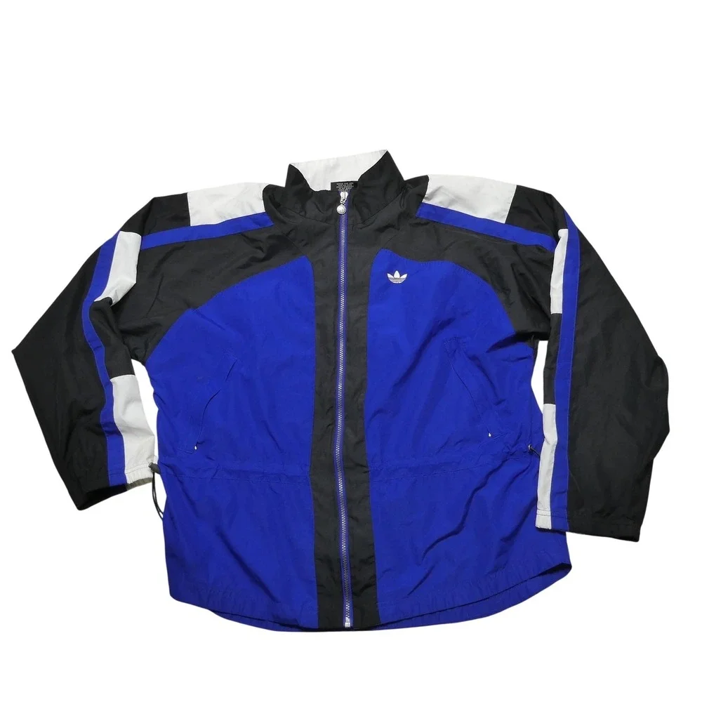 Vintage Adidas Originals Jacket Mens Large Blue Colorblock Windbreaker 90s